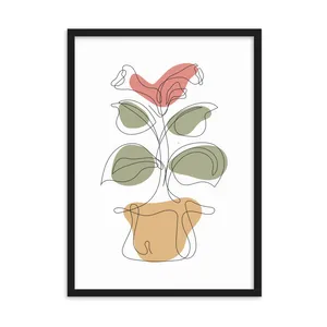 Minimal Wall Art Flower Pot Design Code 2703