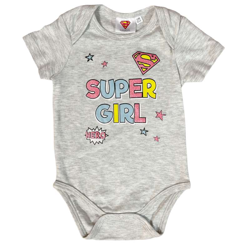 بادی آستین کوتاه نوزادی مدل 36737 SUPERGIRL