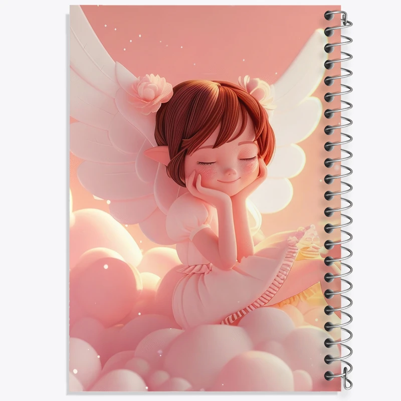 دفتر ژورنال نویسی 50 برگ خندالو مدل نقطه ای طرح فرشته کوچولو کد N2238