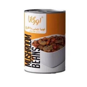 کنسرو خوراک لوبیا چیتی اورگانا با قارچ 380 گرم