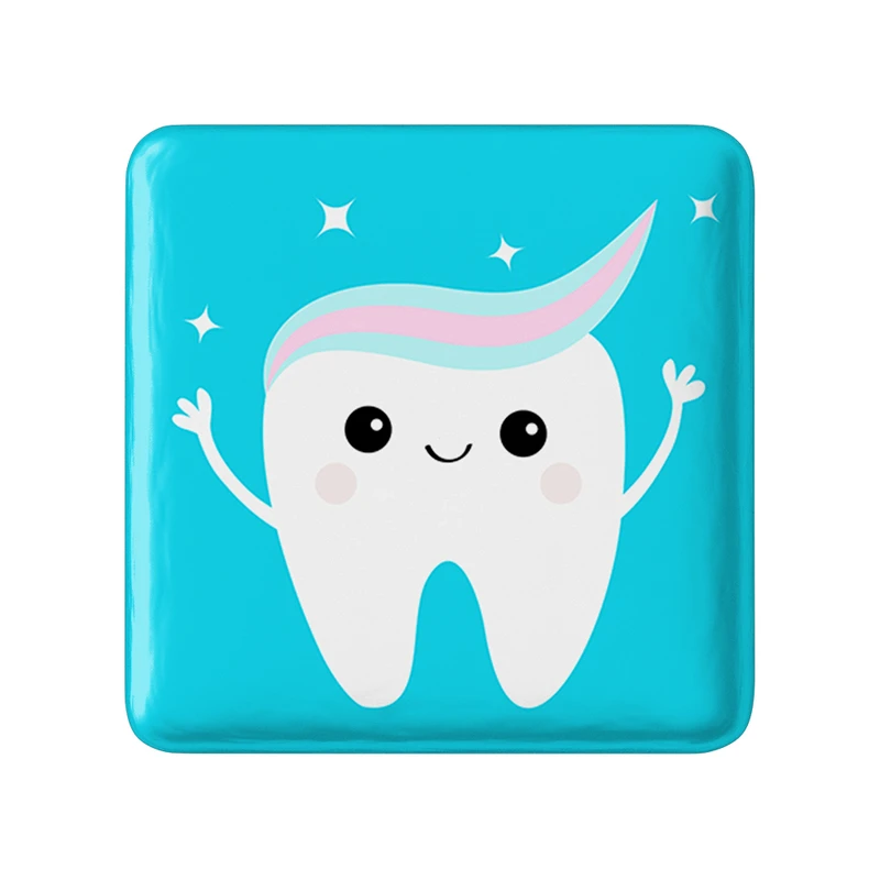 مگنت خندالو طرح دندان و دندان پزشکی کودکانه مدل مربعی کد 36736