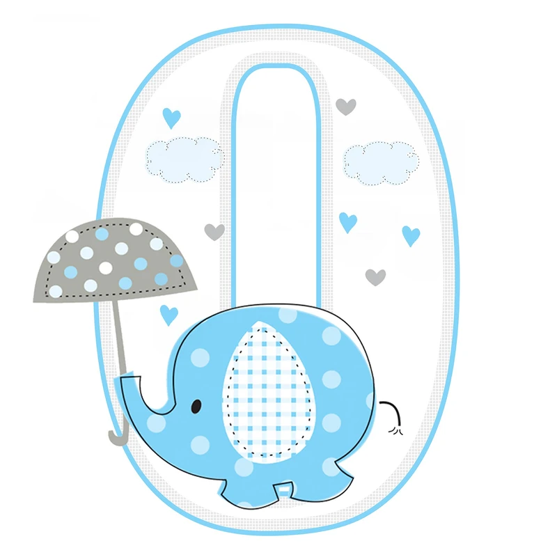  استند رومیزی تولد مدل عدد 0 طرح فیل پسرانه کد 1063