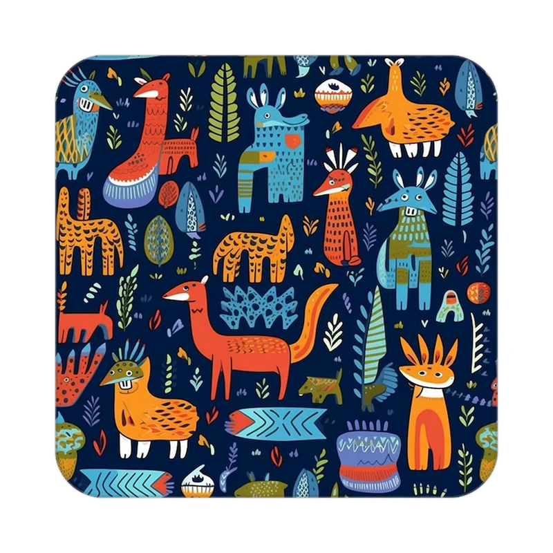 زیر لیوانی کاکتی طرح حیوانات رنگی مدل mp25787