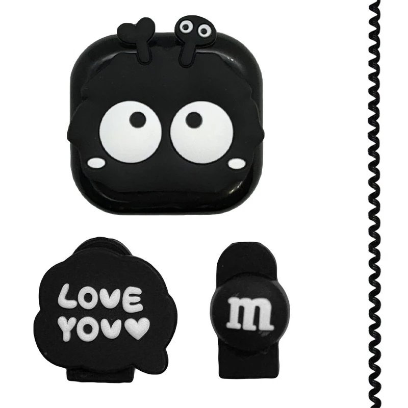 محافظ کابل مدل Big Eyes به همراه محافظ شارژ دیواری مجموعه 4 عددی