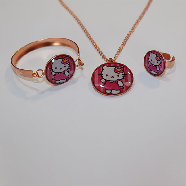 نیم ست دخترانه طرح کیتی مدل E181 نیم ست دخترانه طرح کیتی مدل E181