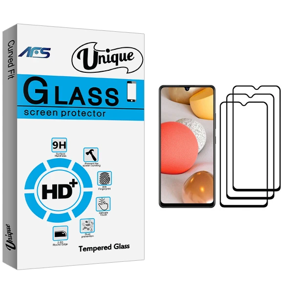 محافظ صفحه نمایش ای اف اس مدل Unique Glass مناسب برای گوشی موبایل سامسونگ Galaxy A42 بسته سه عددی