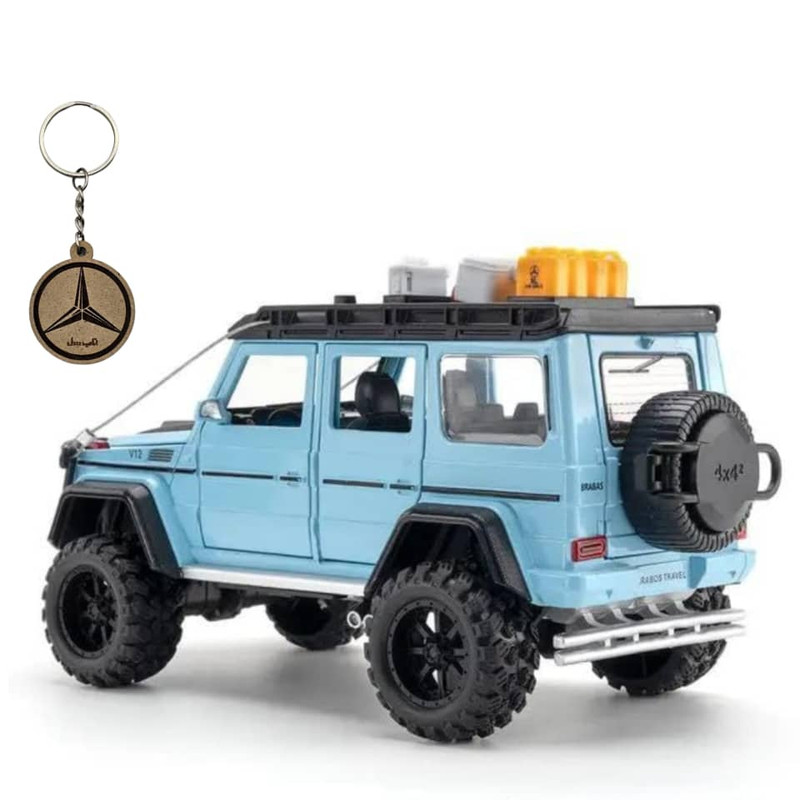 ماکت ماشین ناب سل مدل بنز جی کلاس باراباس فلزی همراه با لوازم آفرود و جاسوییچی MERCEDES BENZ BRABOS G550