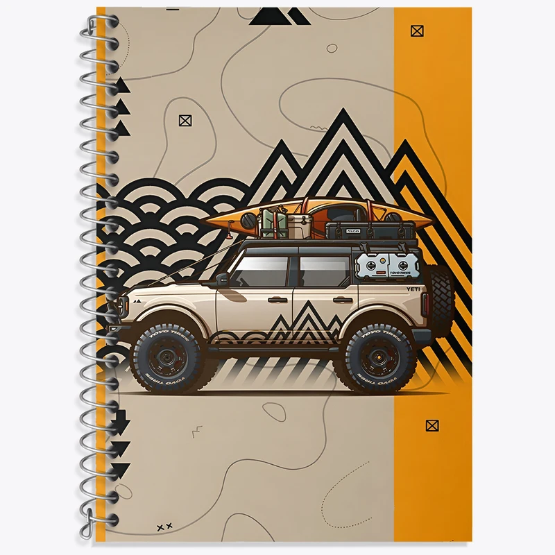 دفتر لغت 50 برگ خندالو طرح کمپر و طبیعت کد N2080