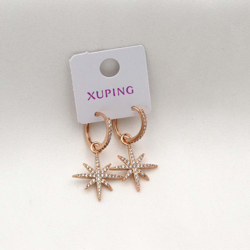 گوشواره زنانه ژوپینگ مدل ستاره نگین دار کد TE-203 گوشواره زنانه ژوپینگ مدل ستاره نگین دار کد TE-203
