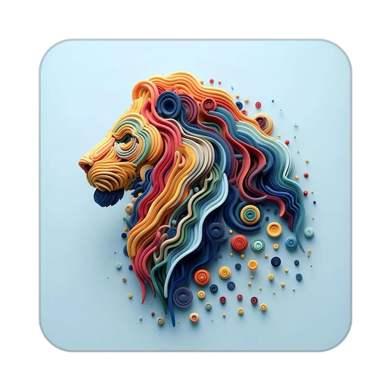 زیر لیوانی کاکتی طرح شیر مدل mp22966