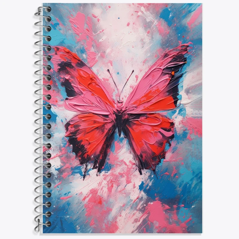 دفتر زبان 50 برگ خندالو مدل دو خط طرح پروانه کد F2702