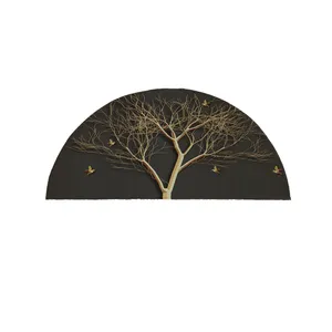 پادری مدل نیم دایره طرح کلاسیک درخت و پرنده کد 8923 سایز 90×45 سانتی متر