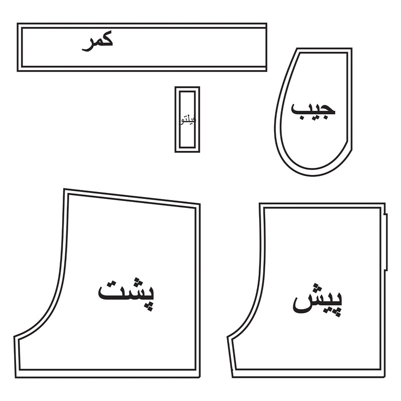 الگو شلوارک مردانه مدل 121.44 سایز 44