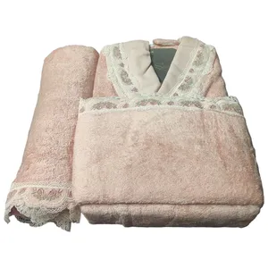 سرویس حوله پالتویی 3 تکه شکیل مدل Cotton V2