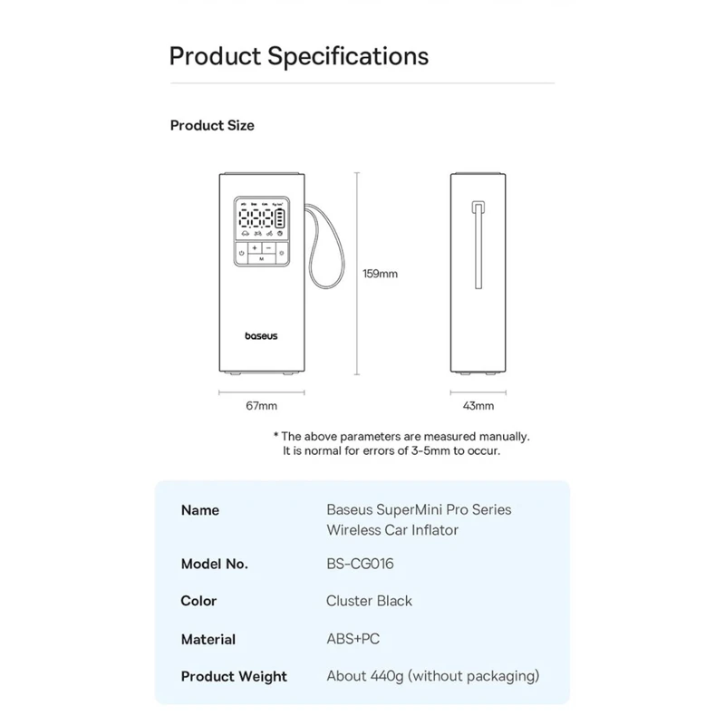 عکس شماره 14 : کمپرسور باد شارژی بیسوس مدل supermini pro