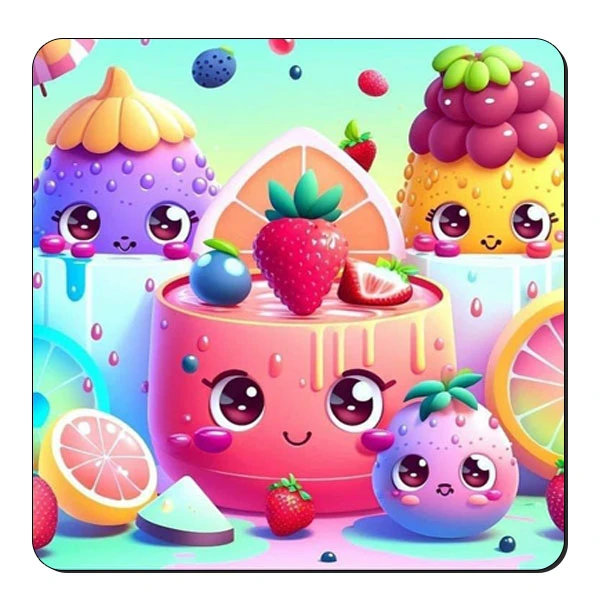  زیر لیوانی طرح میوه های فانتزی کد nzl800