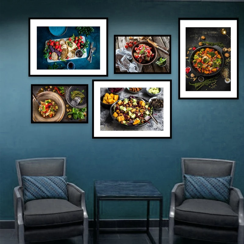 تابلو بکلیت طرح کافه و رستوران مدل شاین اکلیلی B-858 مجموعه 5 عددی