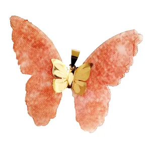 آویز گردنبند طلا 18 عیار زنانه مدل پروانه کد 180