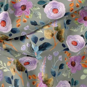 پارچه لباس مدل کرپ حریر طرح گل کد 9155E