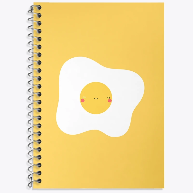 دفتر زبان 50 برگ خندالو مدل دو خط طرح تخم مرغ کیوت کد N344