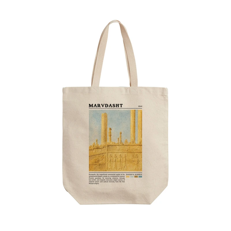 ساک خرید ترمه طراحان ایده مدل تخت جمشید مرودشت کد map0822 - L