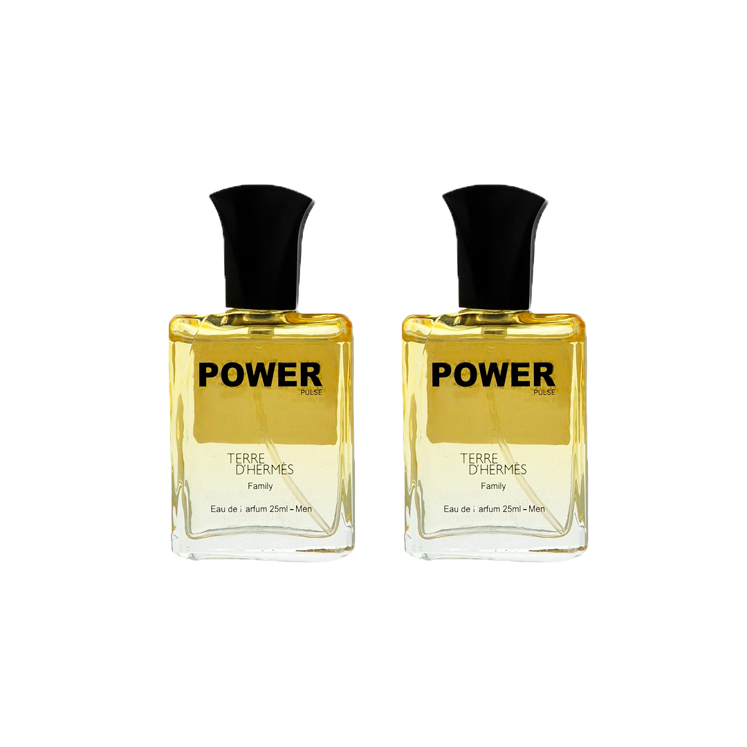 عطر جیبی مردانه پاور پالس مدل Terre D’Hermes Family  حجم 25 میلی لیتر بسته 2 عددی