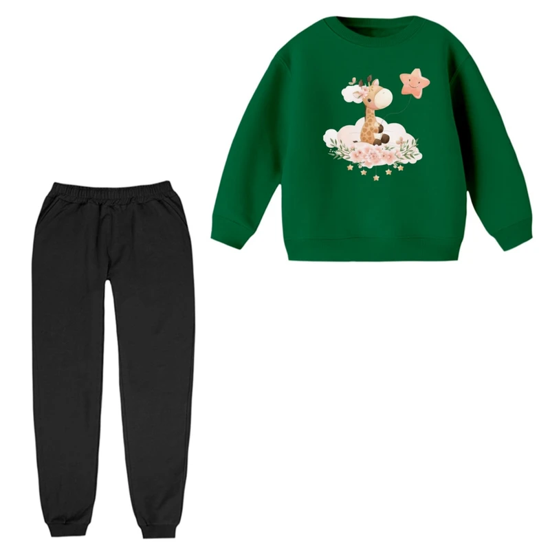 ست سویشرت و شلوار راحتی بچگانه مدل زرافه و بادکنک 