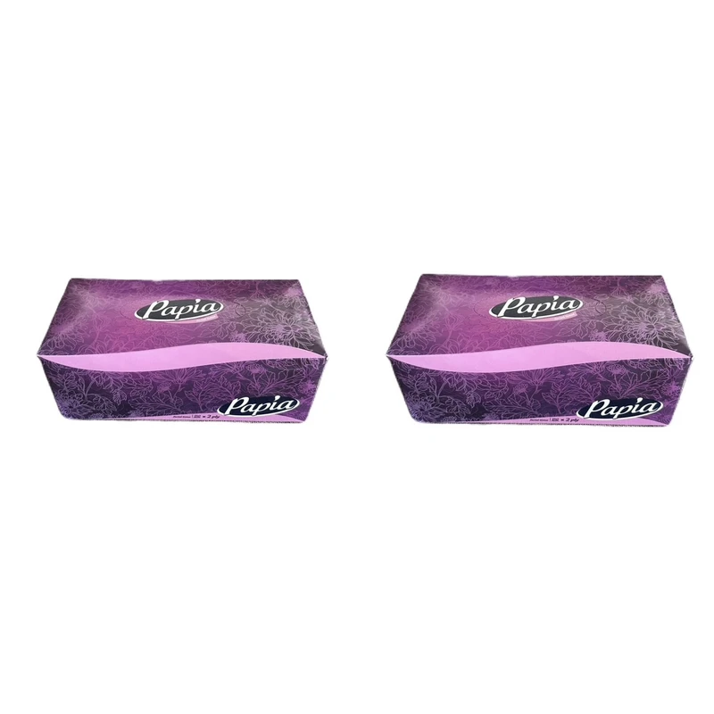 دستمال کاغذی 150 برگ پاپیا مدل box 4747 مجموعه 2 عددی