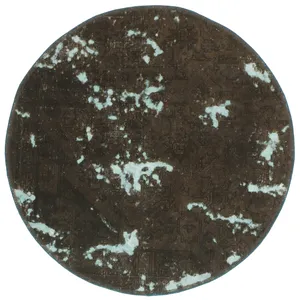 فرش دستبافت رنگ شده یک متری طرح وینتیج کد 537243