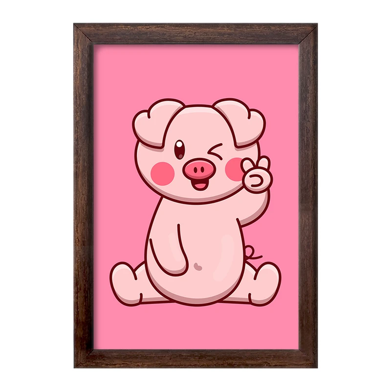 تابلو خندالو طرح حیوانات بامزه خوک کد 25397