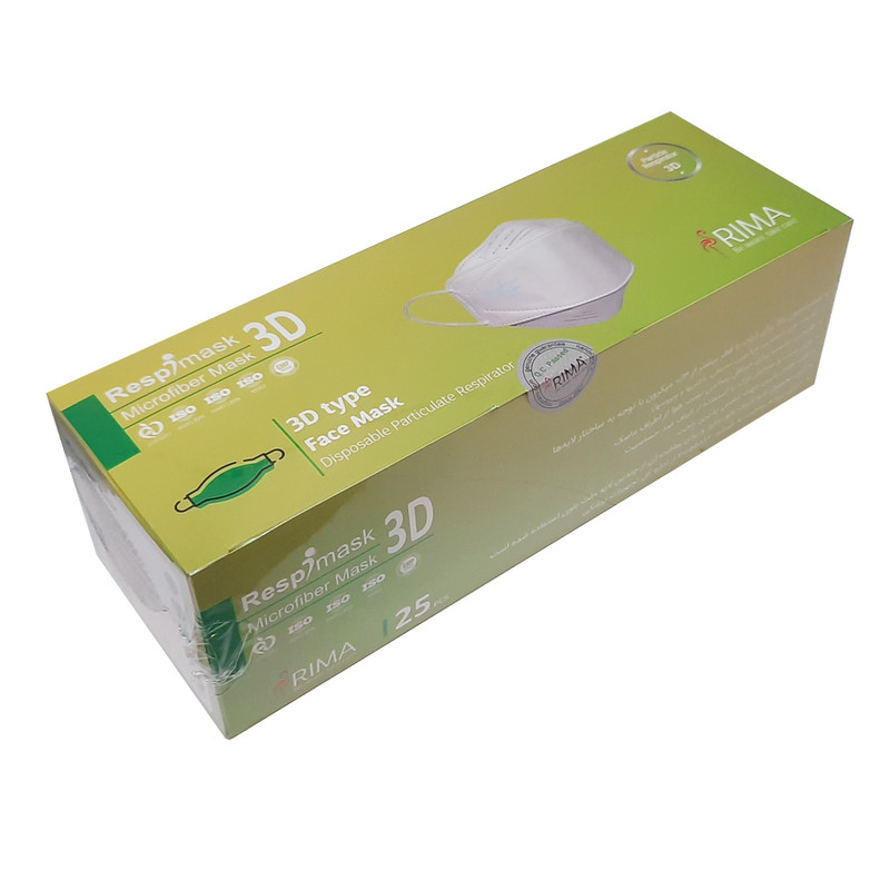 ماسک تنفسی ریما مدل سه بعدی پنج لایه بسته 25 عددی