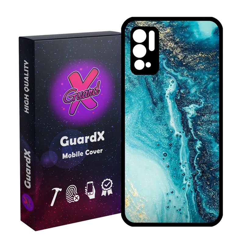 کاور گارد ایکس طرح آبی مدل Glass10402 مناسب برای گوشی موبایل شیائومی Redmi Note 10 5G / Poco M3 Pro