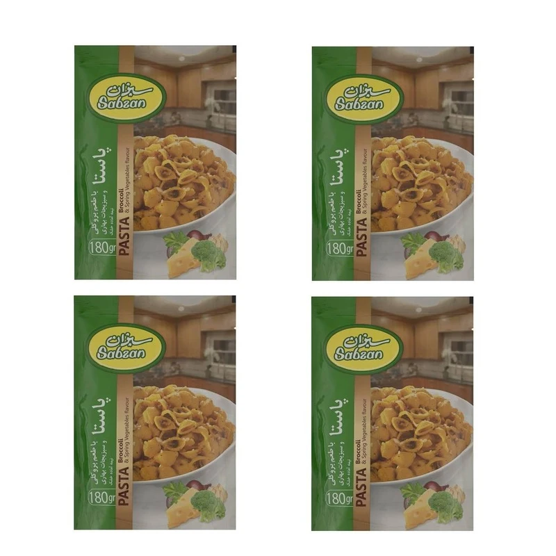  پاستا با طعم بروکلی سبزان - 180 گرم بسته 4 عددی 
