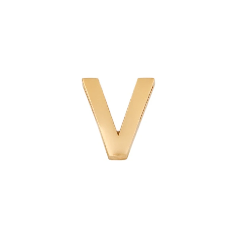 آویز گردنبند طلا 18 عیار زنانه گالری تاج آبادی طرح حرف V کد T-23