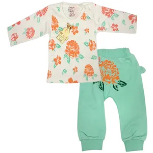 ست تی شرت و شلوار دخترانه مدل گل دار