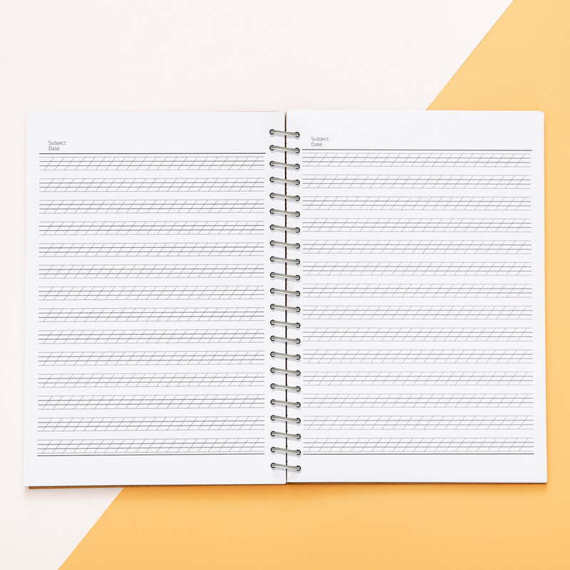 دفتر زبان 50 برگ خندالو مدل سه خط طرح مینیمال سبز کد N2755