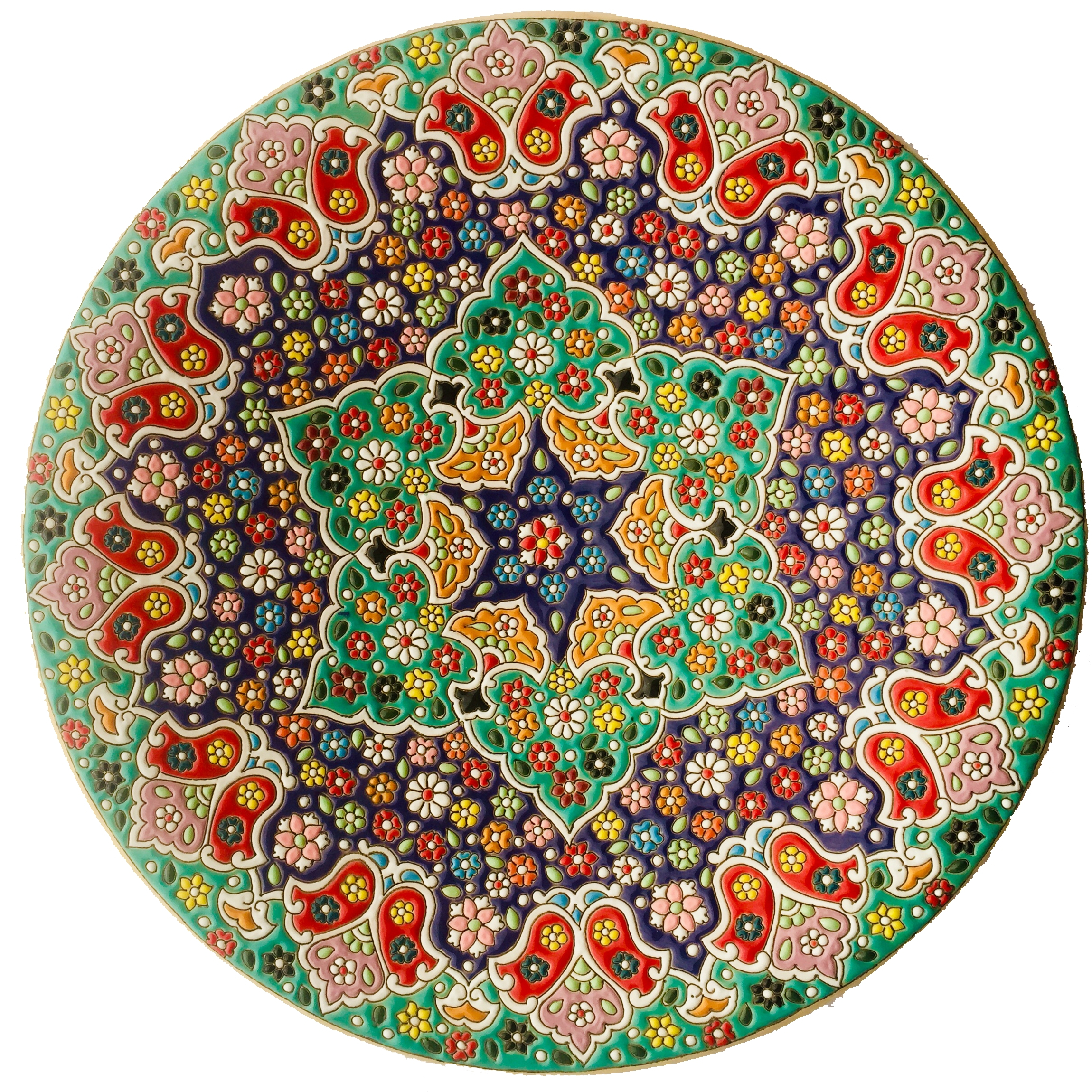 بشقاب میناکاری سفالی زمانیان کد ZMN30011