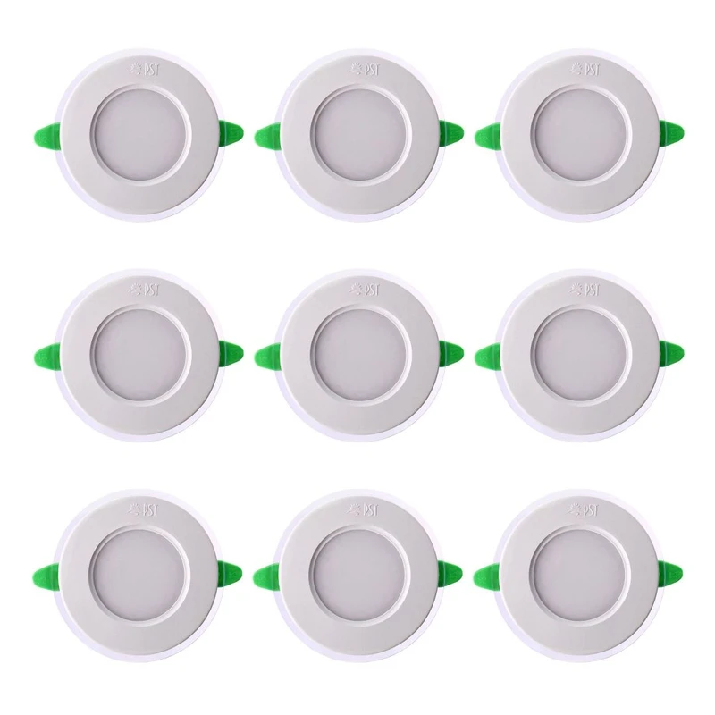 لامپ توکار 9 وات پارس شعاع توس مدل گلاریس دایره‌ای بسته 9 عددی