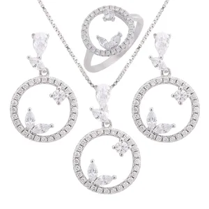 نیم ست نقره زنانه مدل دایره کد M3117