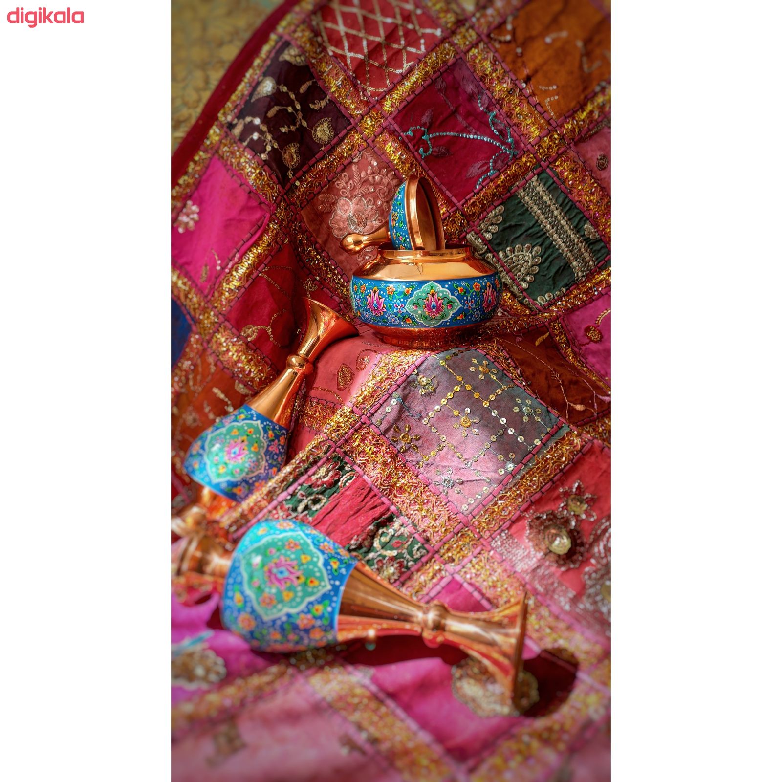 ست گلدان و شکلات خوری میناکاری طرح پرداز کد st25 مجموعه سه عددی main 1 3