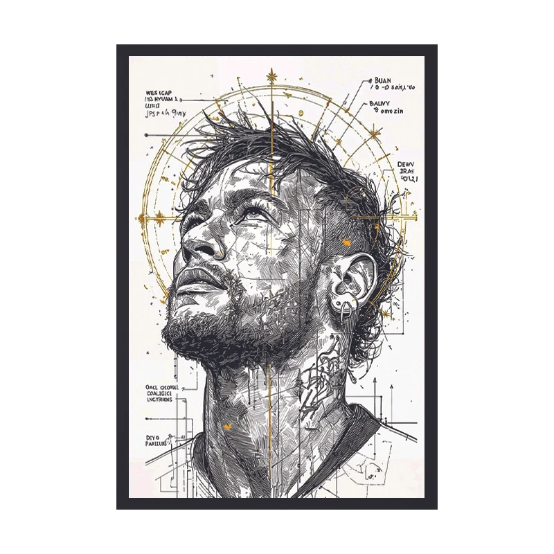 تابلو طرح نیمار کد 01 فریم مشکی