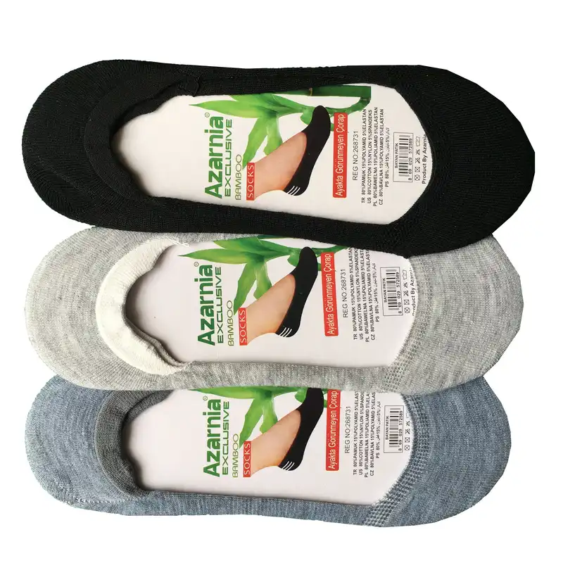 جوراب کالج زنانه مدل رو انگشتی پشت ژله ای میکس کد 402-102 بسته 3 عددی