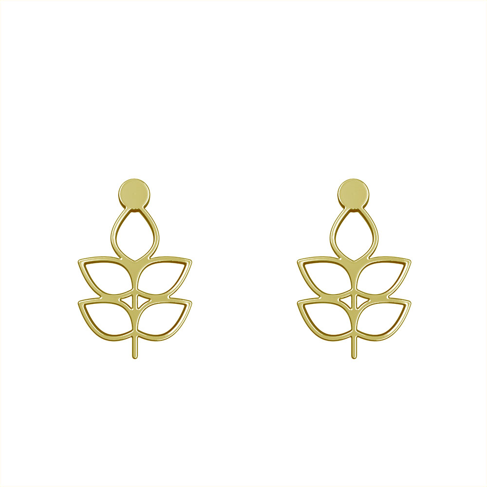 گوشواره طلا 18 عیار زنانه مدوپد مدل برگ کد GA1-16005