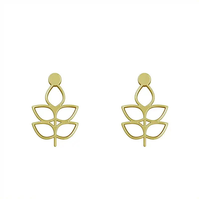 گوشواره طلا 18 عیار زنانه مدوپد مدل برگ کد GA1-16005