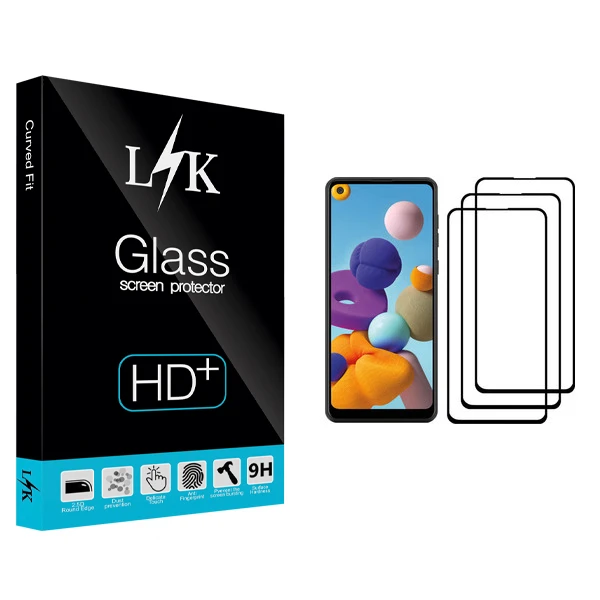 محافظ صفحه نمایش ال کی مدل +LITE مناسب برای گوشی موبایل سامسونگ Galaxy A21 بسته سه عددی