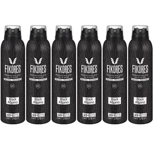 اسپری خوشبو کننده بدن مردانه فیکورس مدل Black Afghan حجم 200 میلی لیتر مجموعه 6 عددی