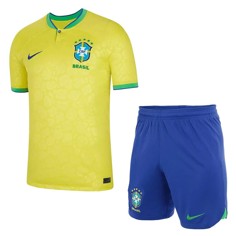 ست تی شرت و شلوارک ورزشی مردانه مدل برزیل Home WC2022