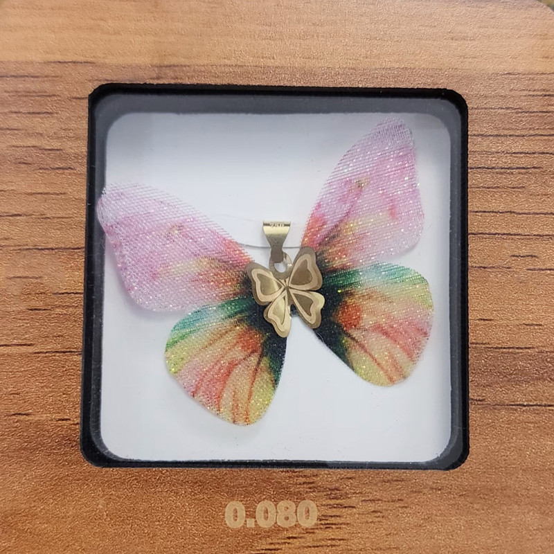 آویز گردنبند طلا 18 عیار زنانه وی وی گلد گالری مدل پروانه ای کد PGYS22556