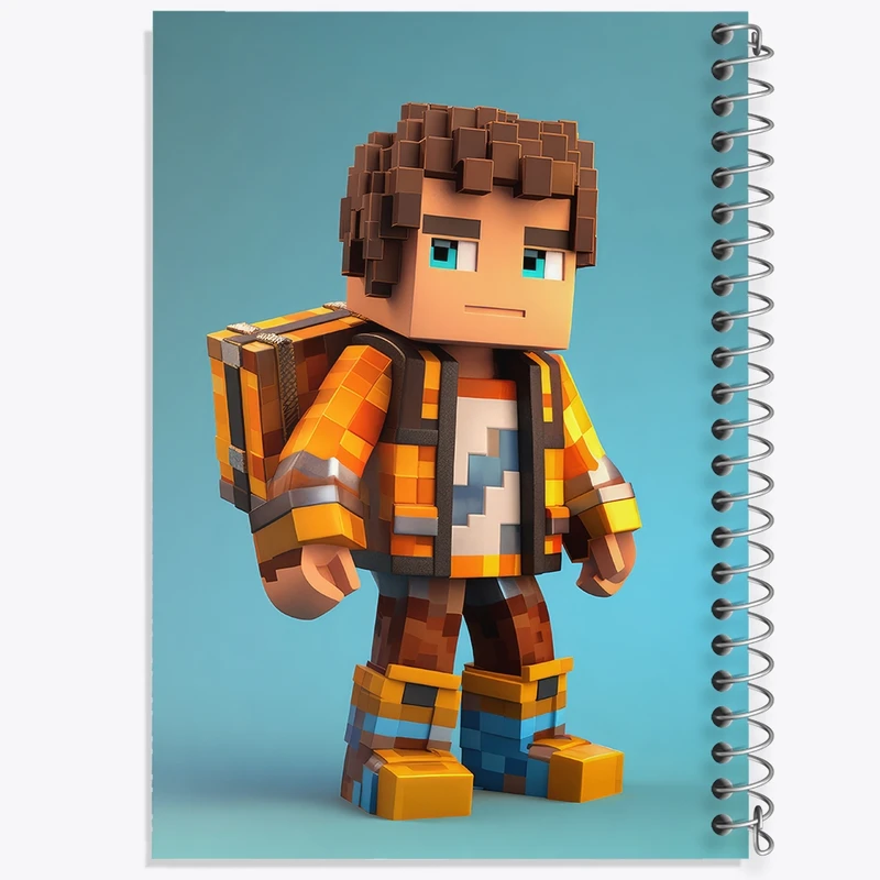 دفتر شطرنجی 50 برگ خندالو مدل ماینکرافت (Minecraft) کد F2058