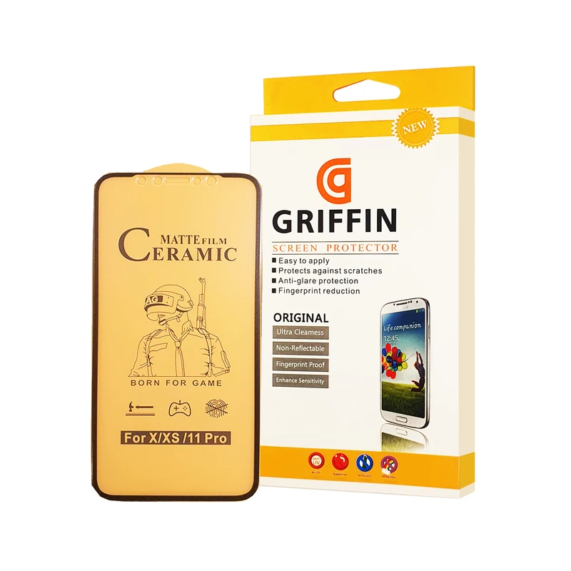 محافظ صفحه نمایش سرامیکی مات گریفین مدل FLCRM GN mo مناسب برای گوشی موبایل اپل iPhone X